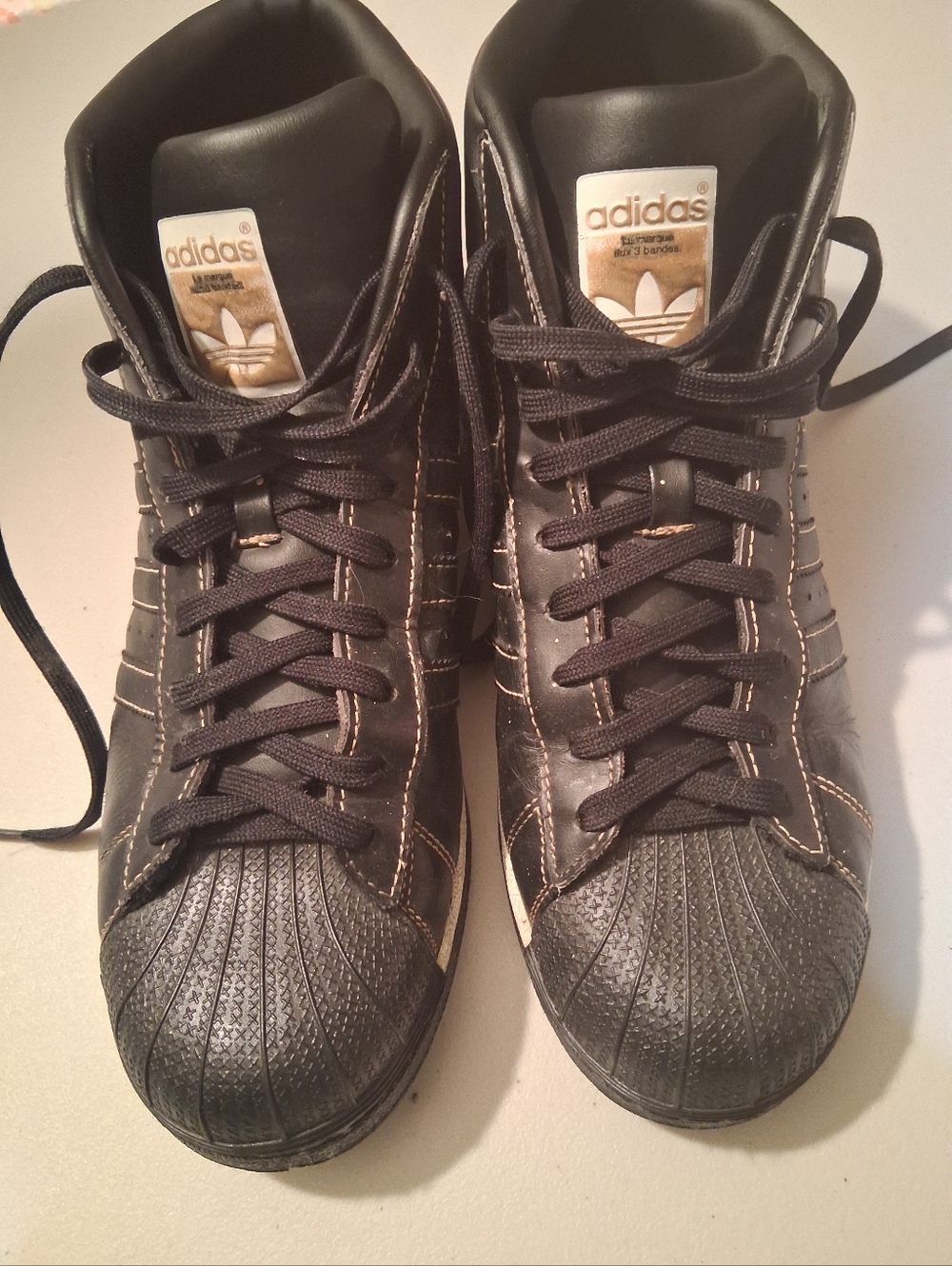 adidas Black High-Top Sneakers with Cream Logo Patch